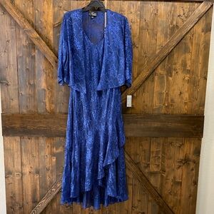 Alex Evenings Blue Maxi Dress